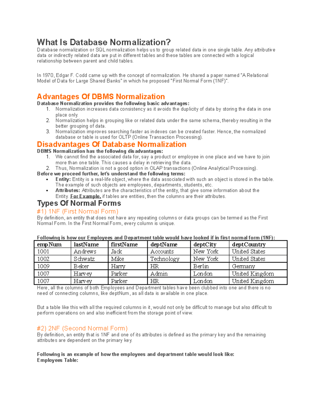 Database Normalization: Concepts and Advantages Explained - Studocu