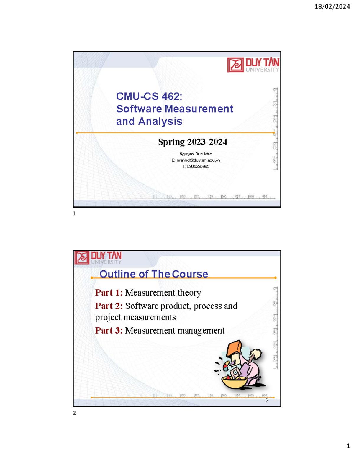 CMU-CS 462 - Software Measurement and Analysis - Spring 2024 Lecture ...