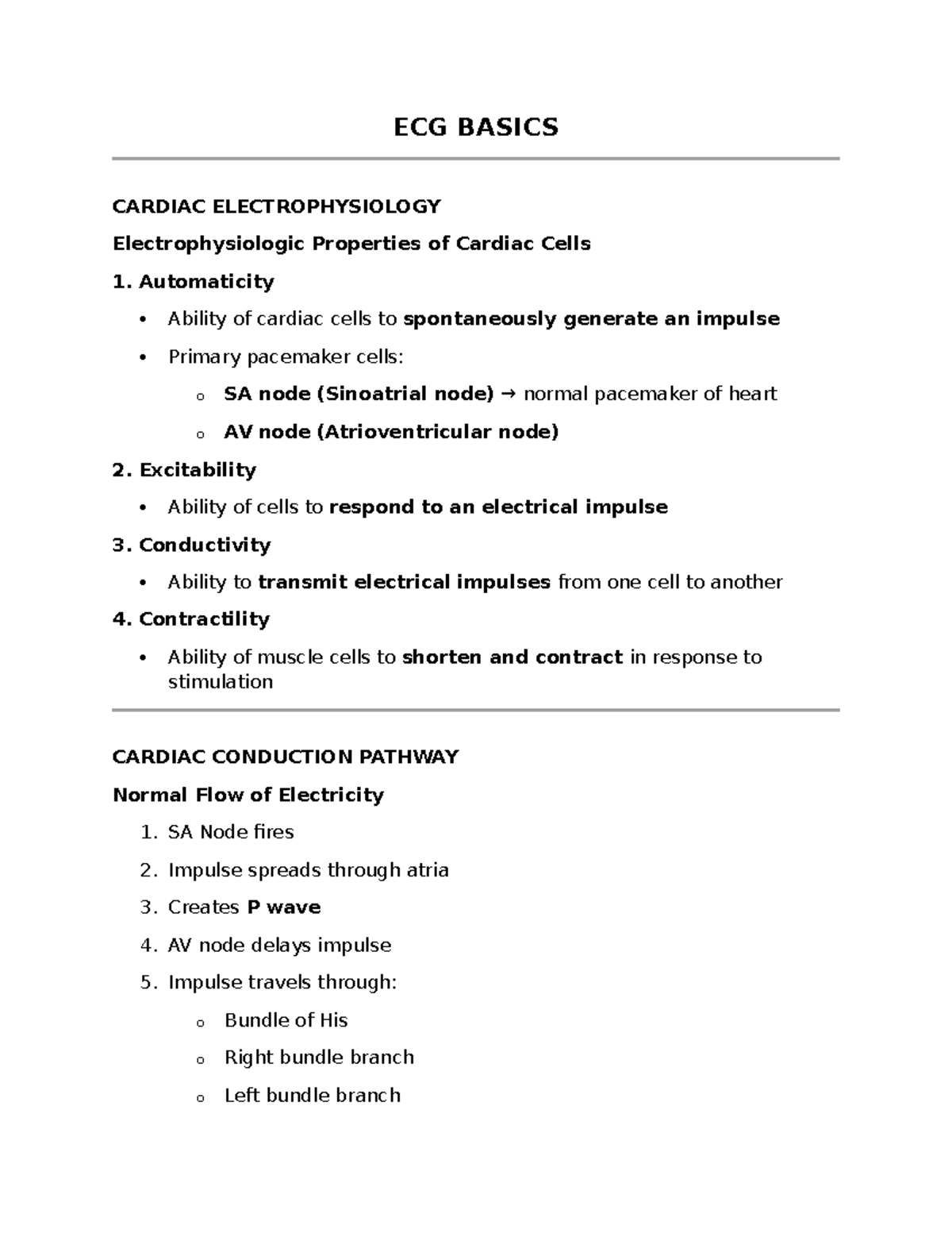 ECG 101: Study Guide on Cardiac Electrophysiology and Arrhythmias - Studocu