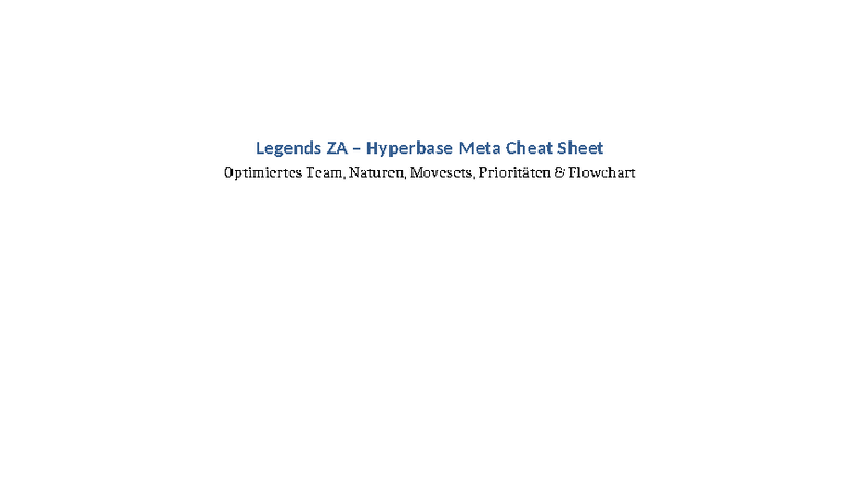 Legends ZA – Hyperbase Meta Cheat Sheet Overview - Studocu