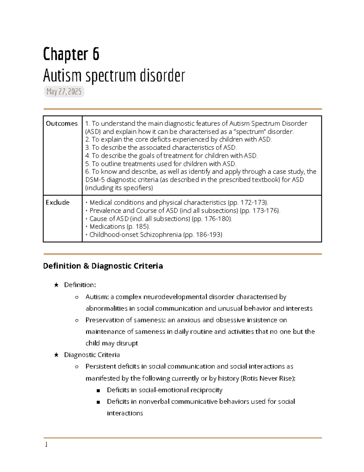 Child Psychology CH5: Understanding Autism Spectrum Disorder - Studocu