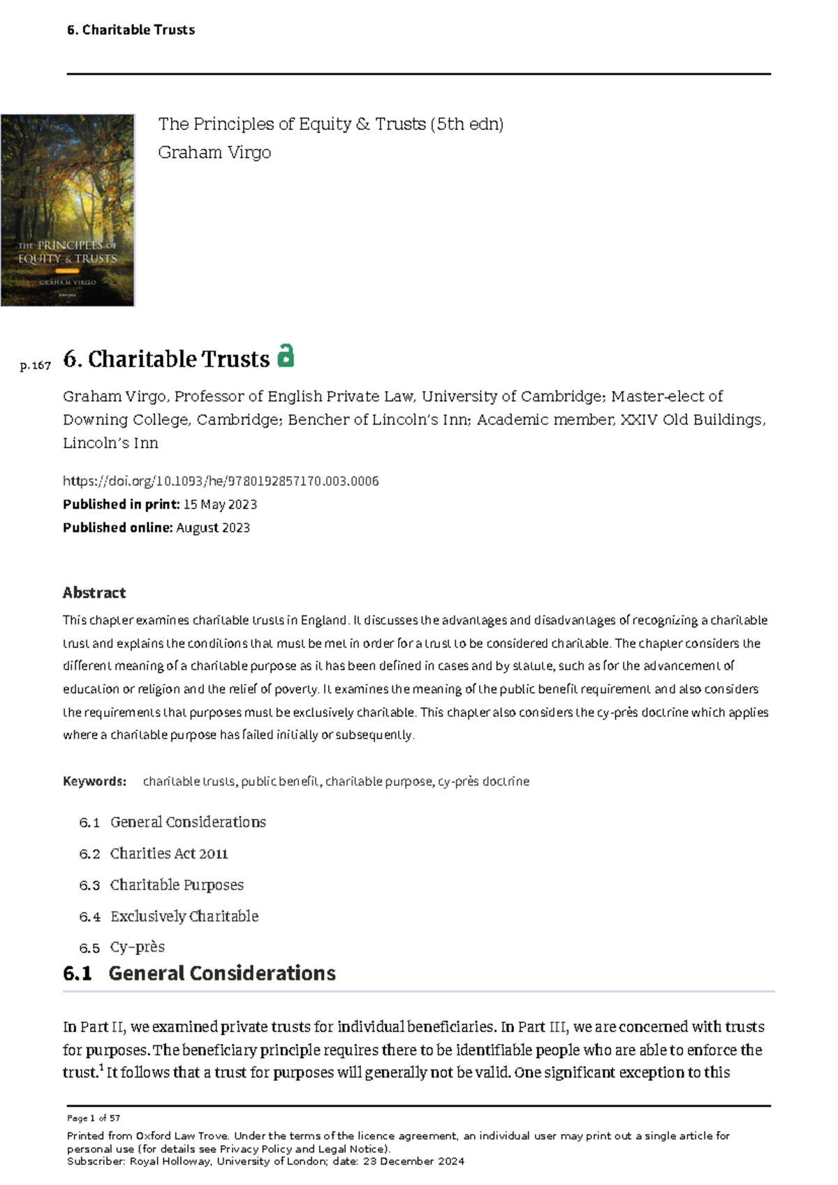 Charitable Trusts in England: Principles and Legal Frameworks (Law 2023 ...