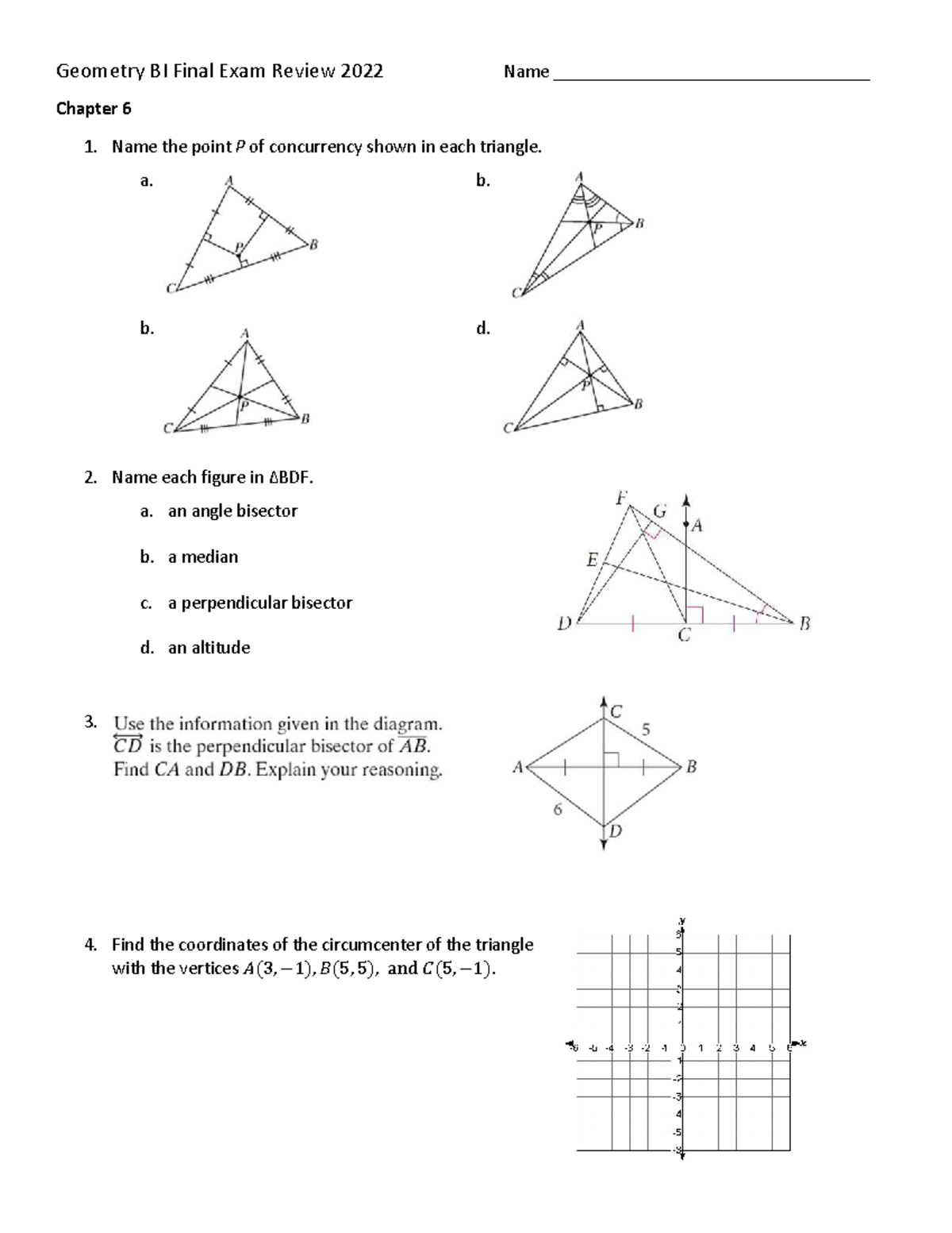 Geometry BI Final Exam Review 2022 - Studocu
