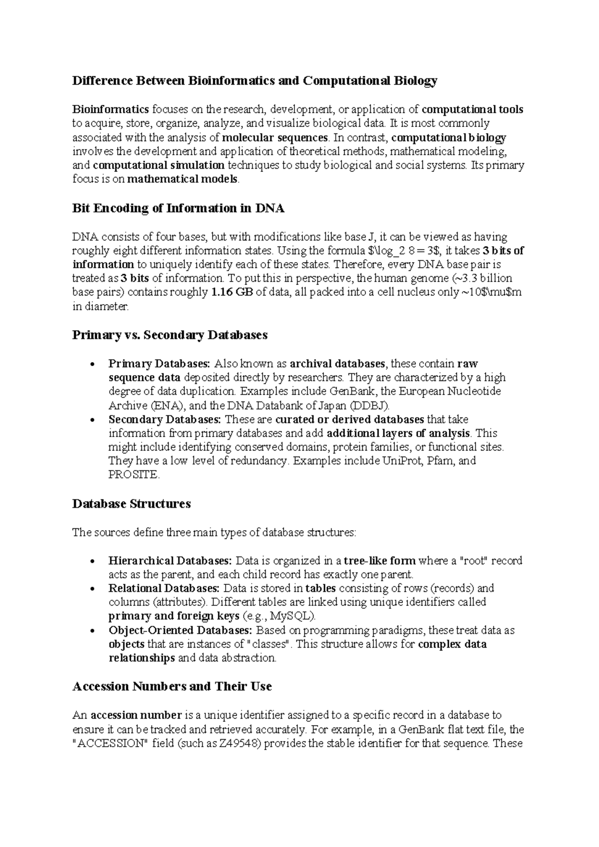 Bioinformatics 1-5: Key Concepts and Techniques Explained - Studocu