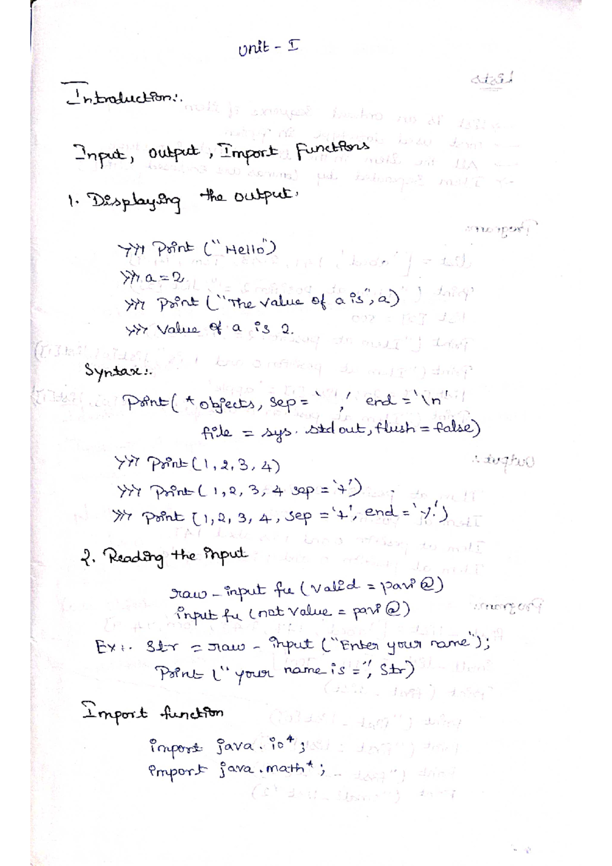 Python enotes - I stail Introduction: Input, output Import Functions 1 ...