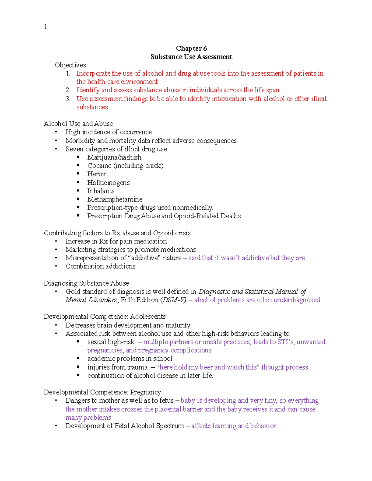 Chapter 6: Substance Use Assessment in Healthcare (NUR 301) - Studocu