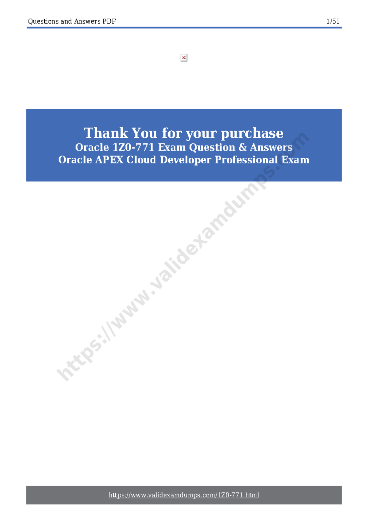 1Z0-771 Oracle APEX Cloud Developer Exam Questions and Answers PDF ...