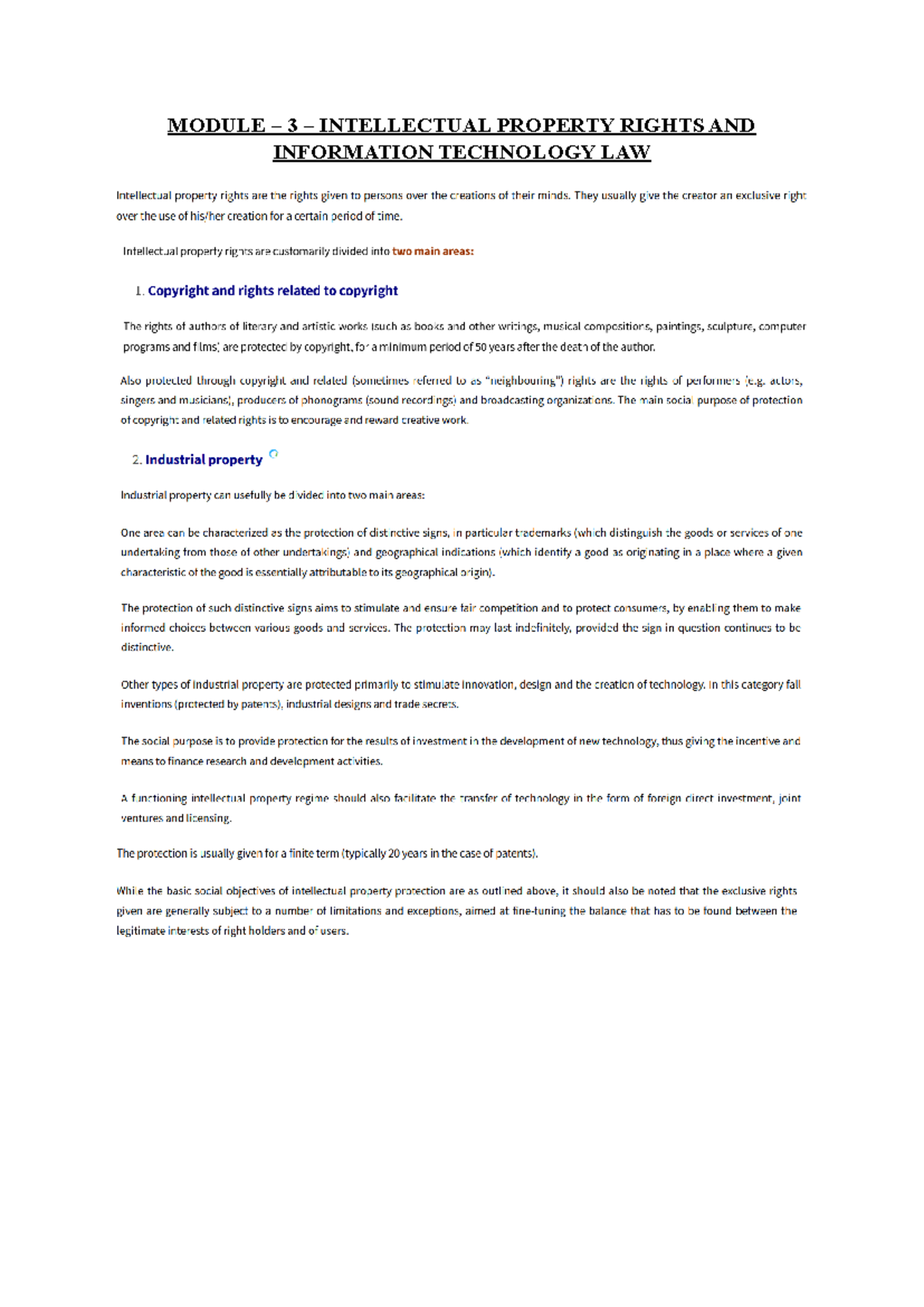 BR M3 - Notes - Bcom 4th sem nep - MODULE – 3 – INTELLECTUAL PROPERTY ...