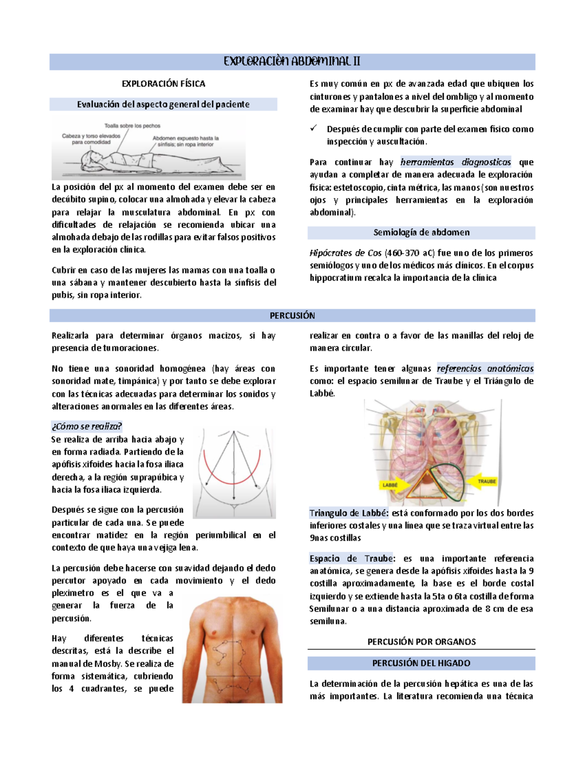 Exploración Física y Semiología Abdominal II - Práctica Clínica - Studocu