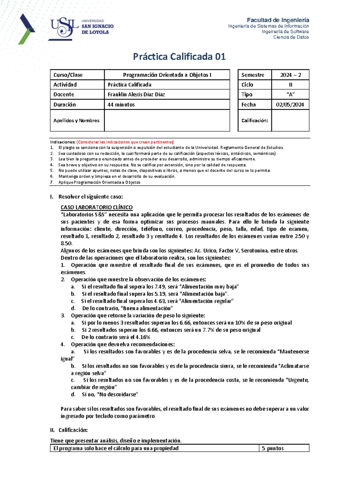 [02-2] Actividad 01 - Programación Orientada a Objetos I - Studocu