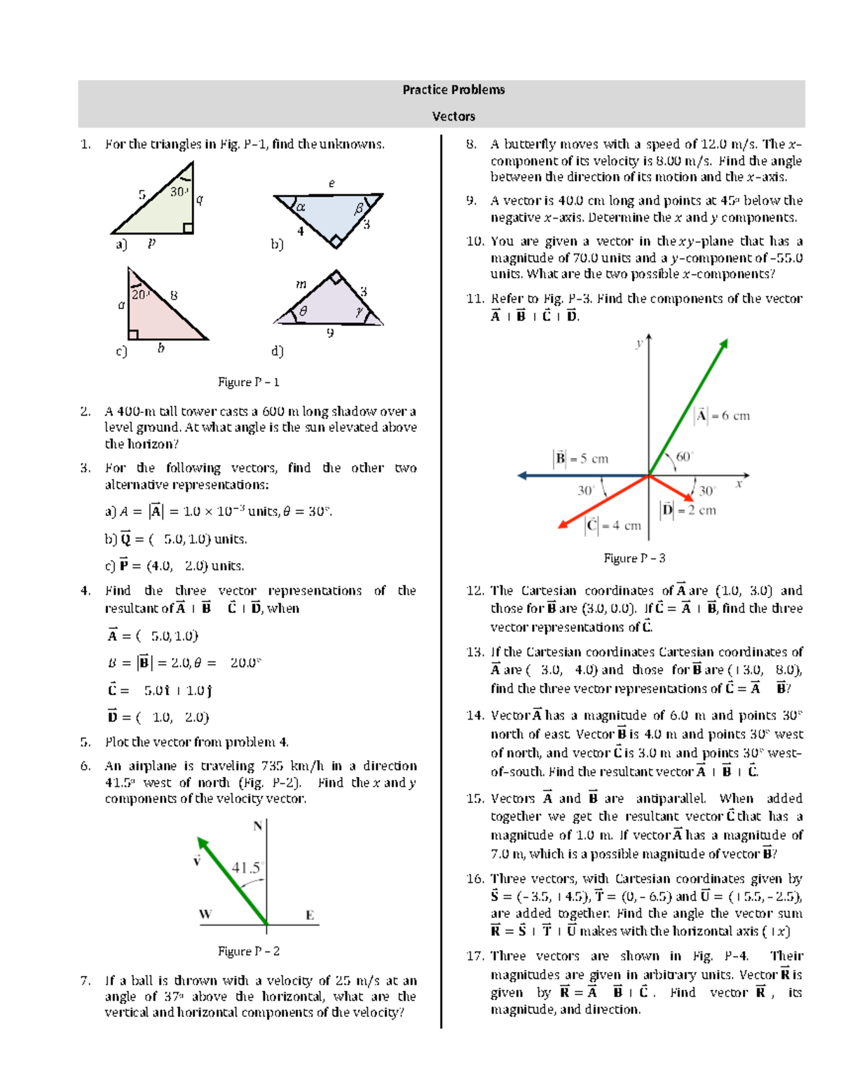 02+Vectors - Practice Problems for Ty Had - Studocu