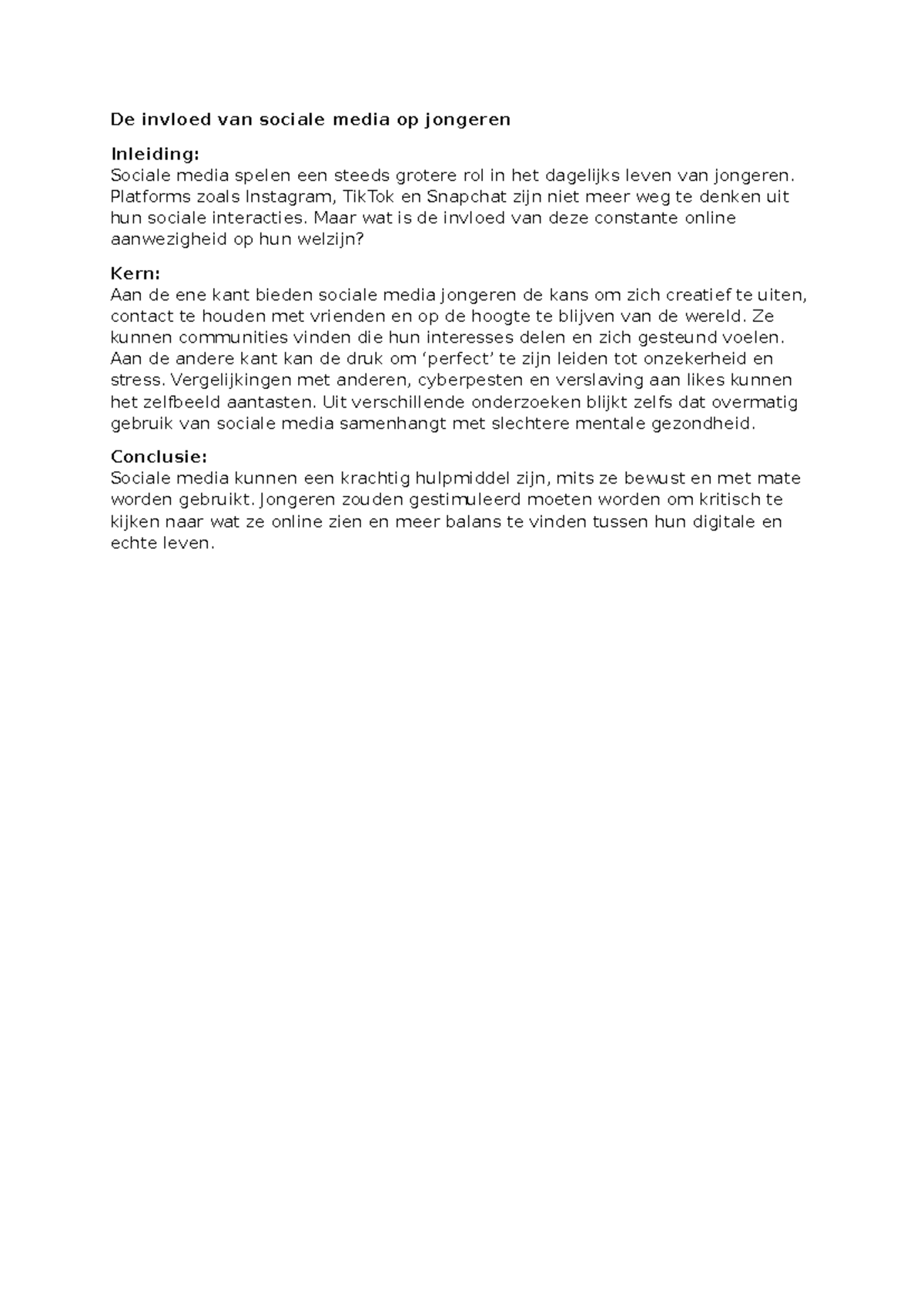 Invloed van Sociale Media op Jongeren: Een Analyse van Welzijn ...