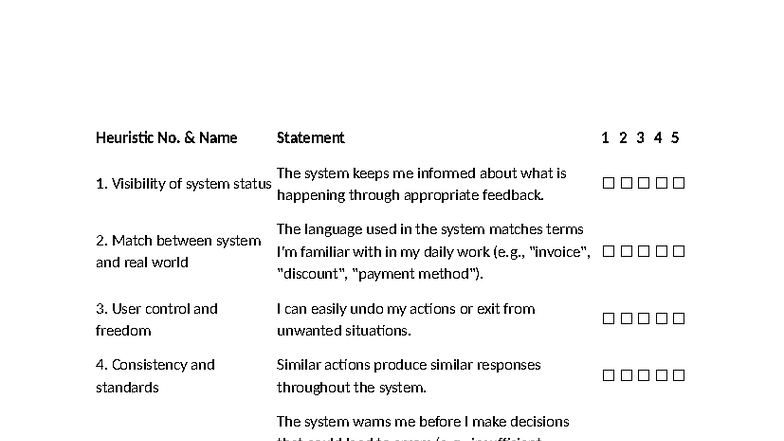 Heuristic Evaluation Guidelines for UX Design - Studocu