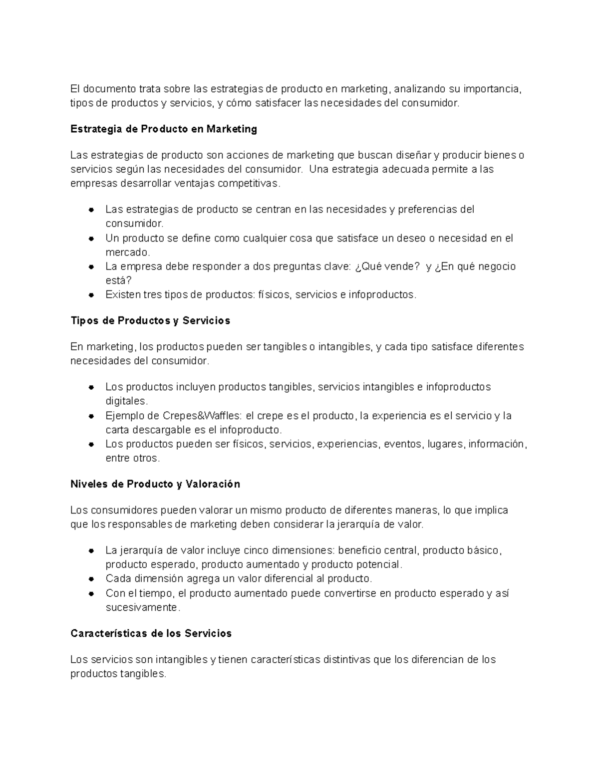 Resumen de Estrategias de Producto en Marketing - M3 y M4 - Studocu