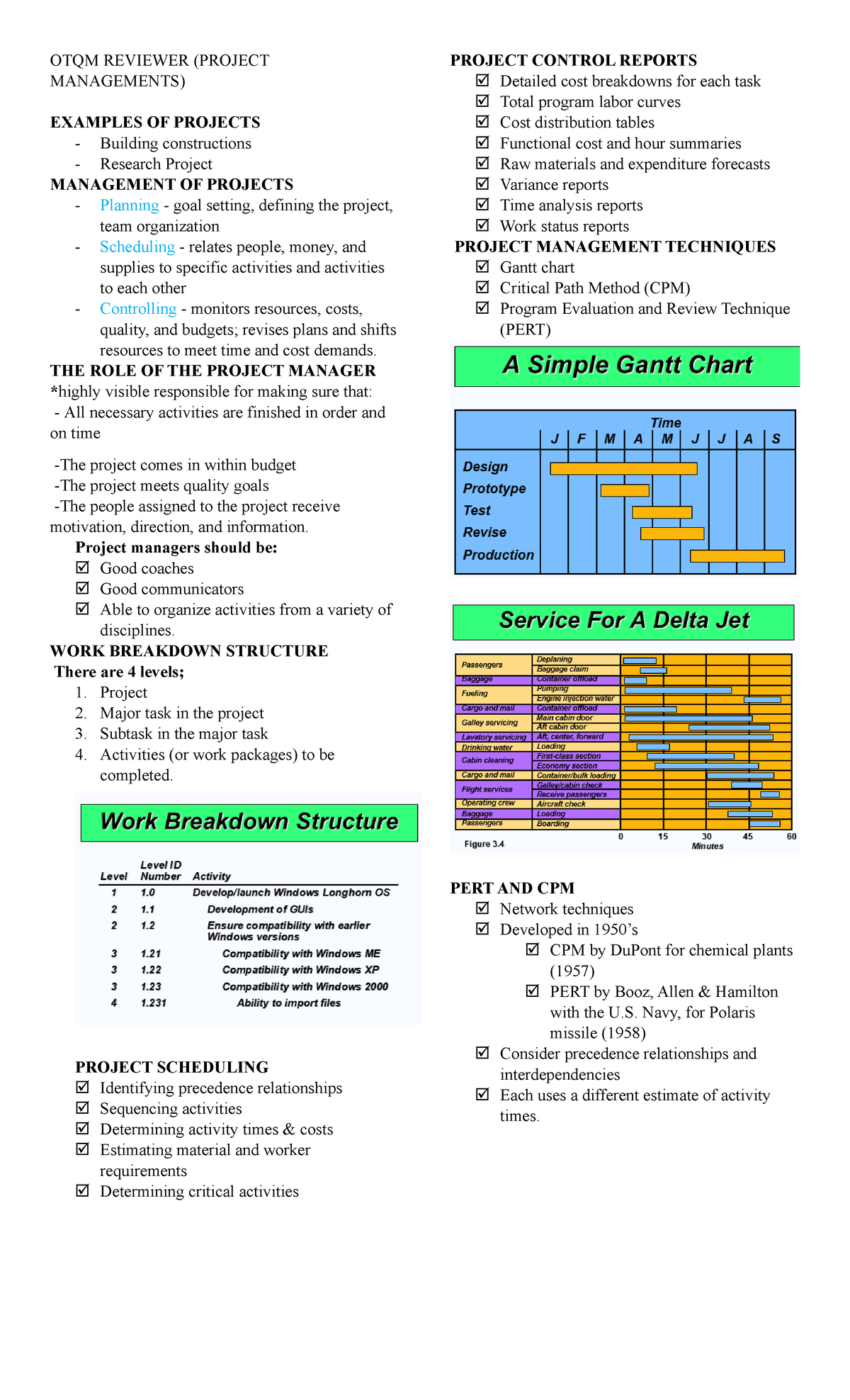 OTQM - Midterm Project Management Overview and Review - Studocu