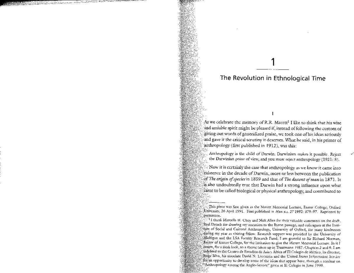 The Revolution in Ethnological Time: A Critical Examination of R.R ...