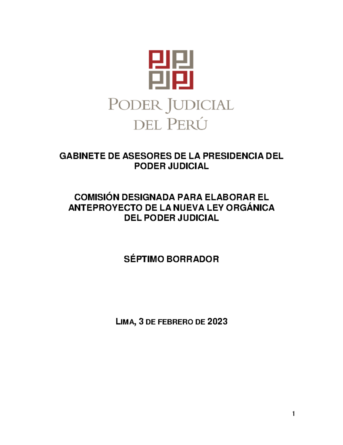 Anteproyecto de la Nueva Ley Orgánica del Poder Judicial - Séptimo ...