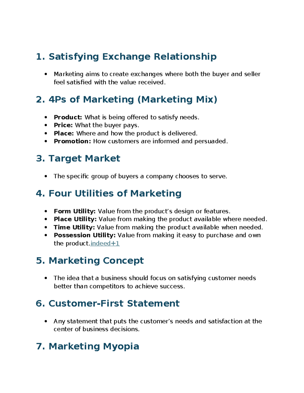 Marketing Concepts and Strategies Overview (Course Code: MK101) - Studocu