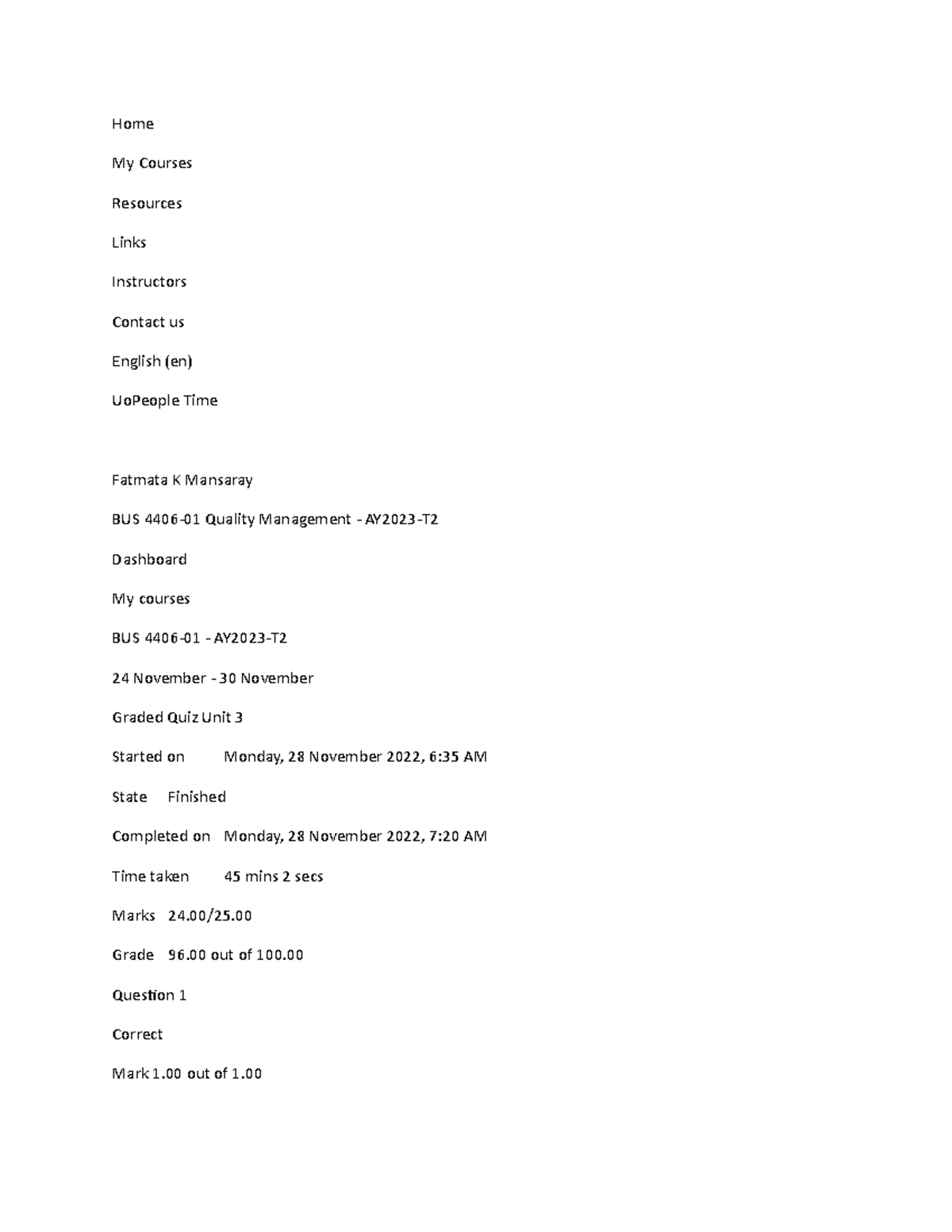 Bus 4406 graded quiz unit 3 - Home My Courses Resources Links ...