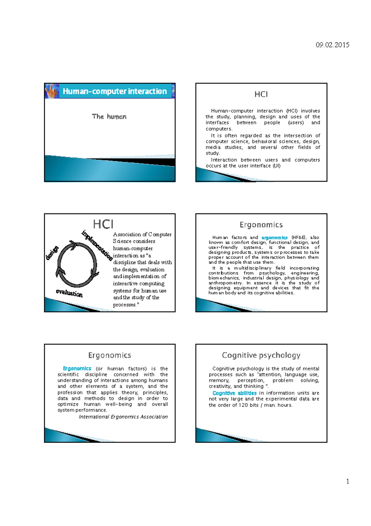 HCI 101 - Lecture Notes on Human-Computer Interaction Principles - Studocu
