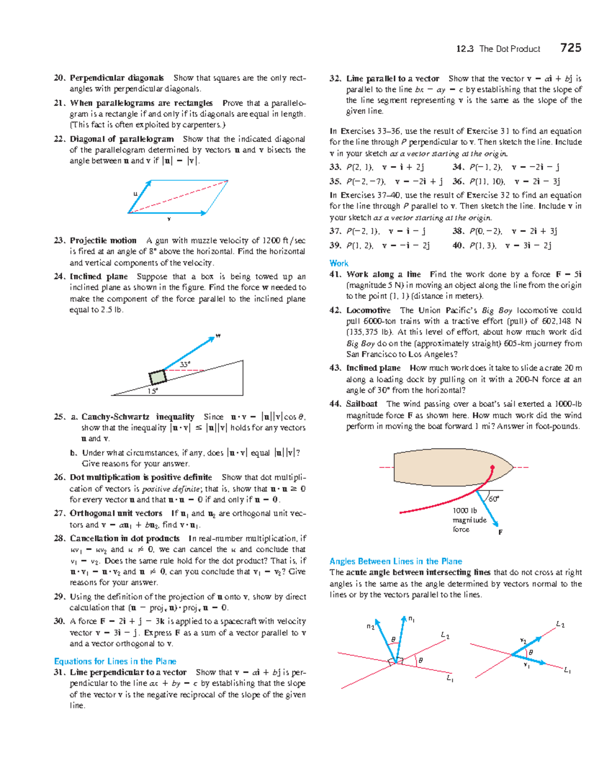 725 Calculus: The Dot Product & Properties of Vectors - Studocu