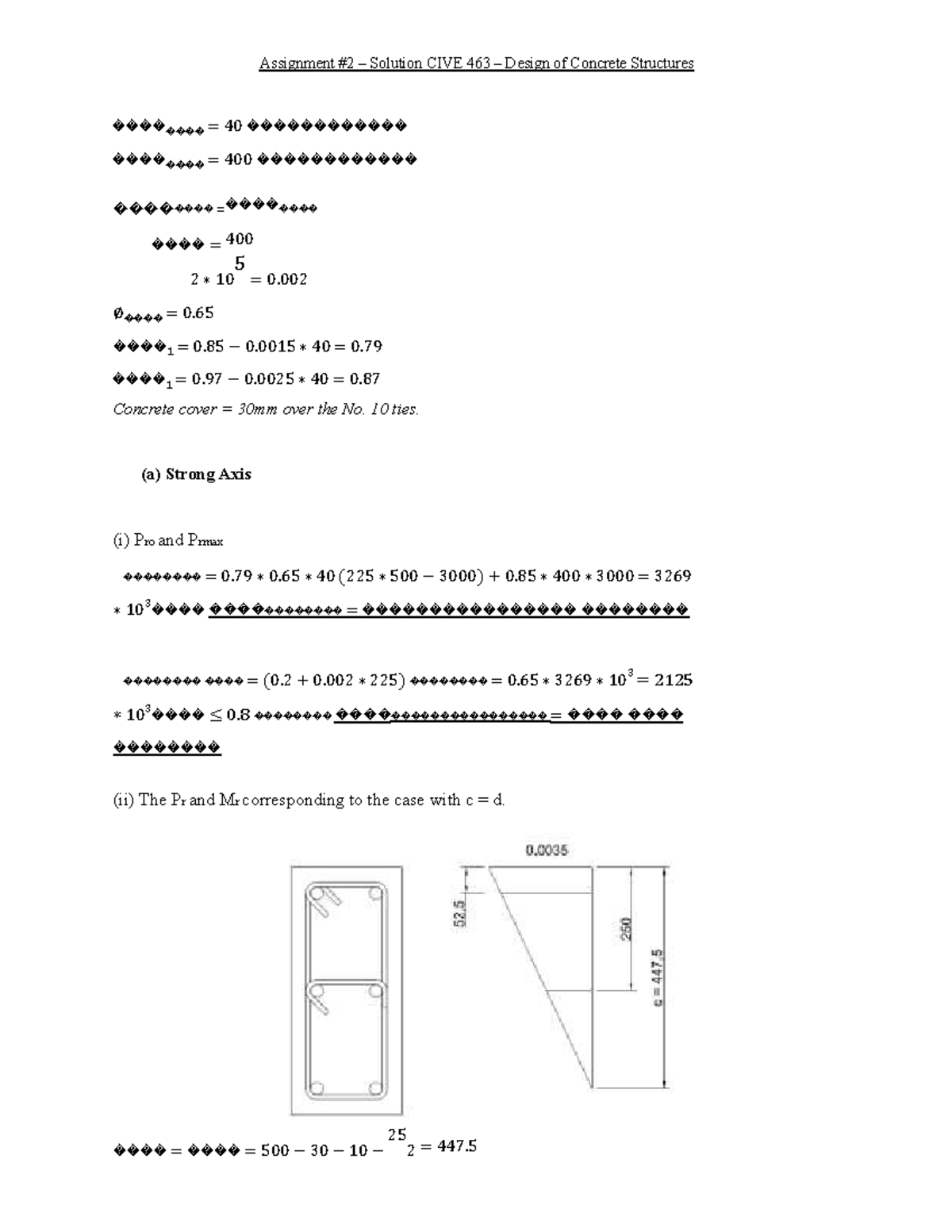 Assignment Solution CIVE 463: Design of Concrete Structures Analysis ...