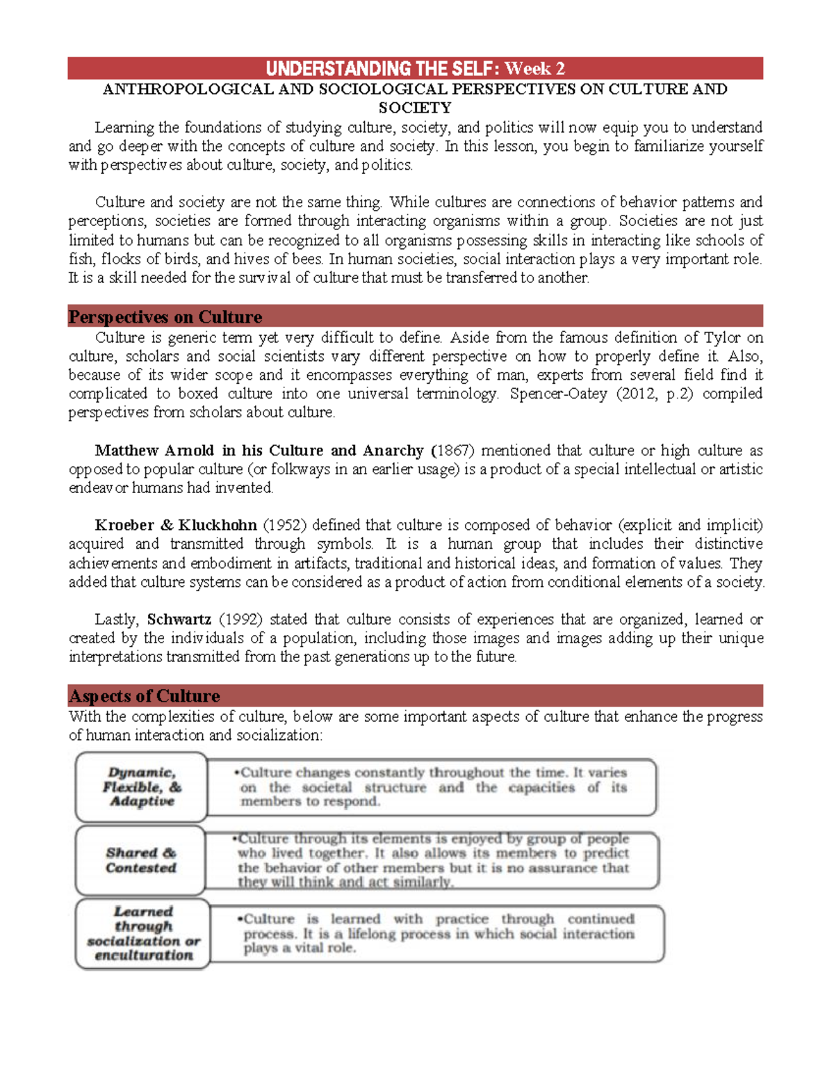 Anthropological & Sociological Insights on Culture & Society - Wk 2 ...
