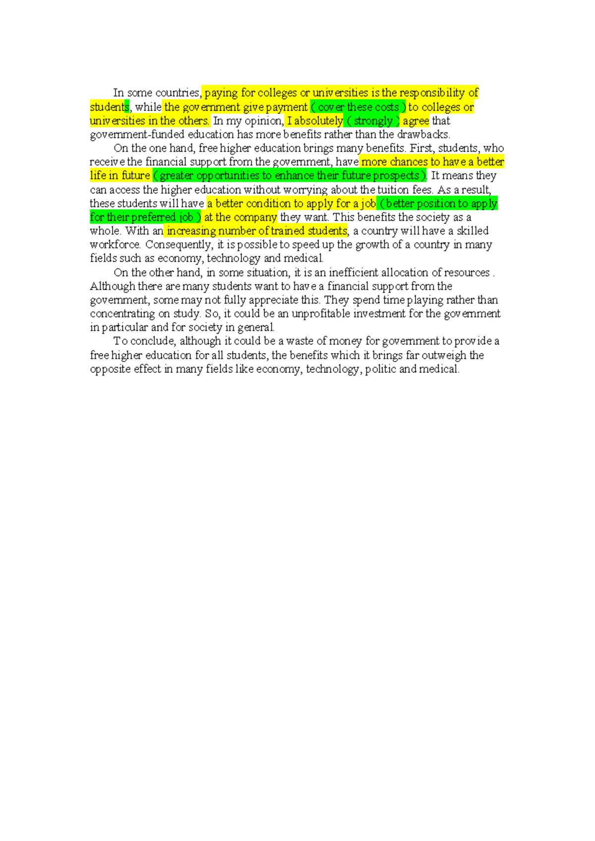 Essay Notes: The Benefits of Free Higher Education (EDU101) - Studocu