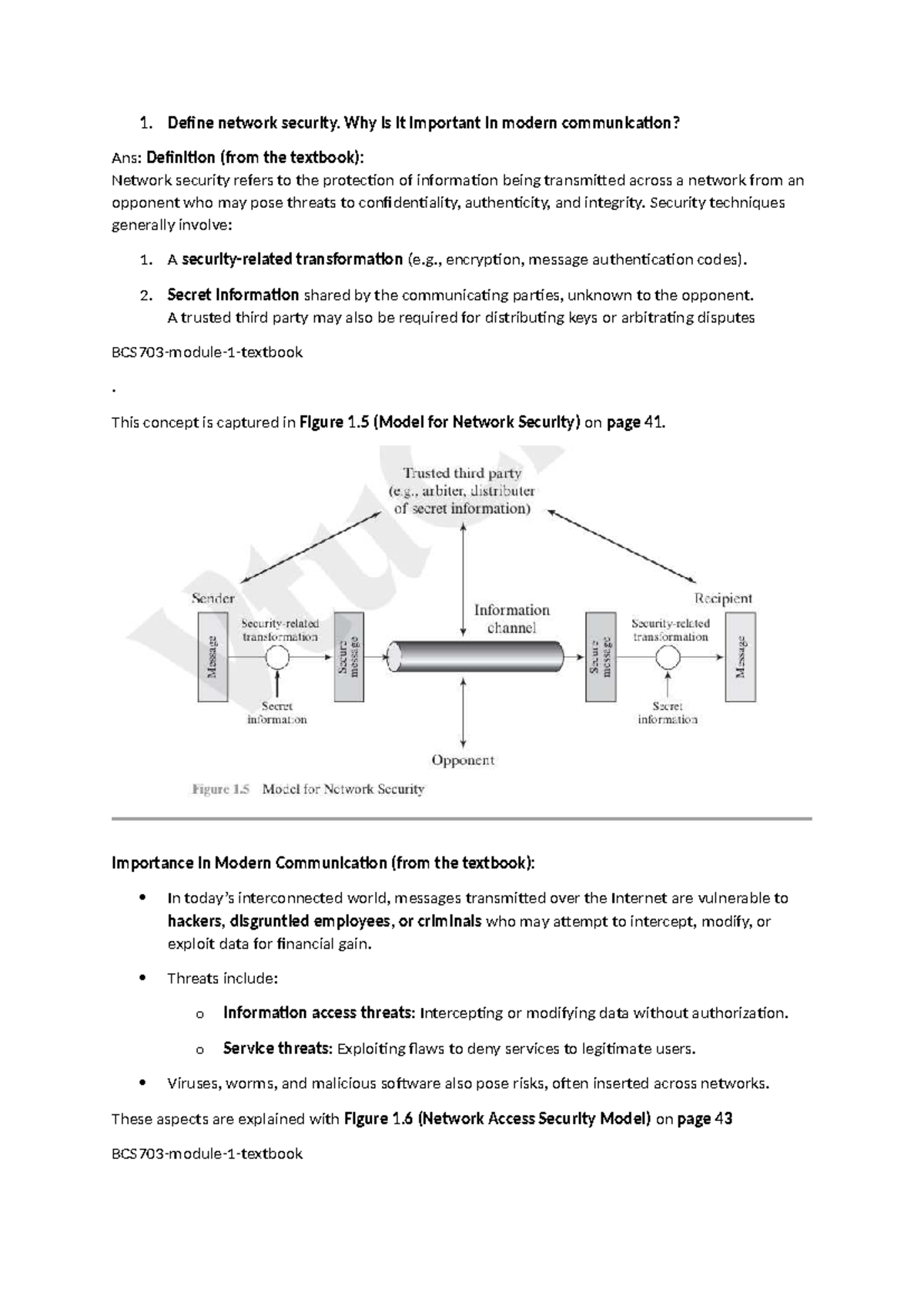Crypto M1 - Network Security Notes and Key Concepts - Studocu