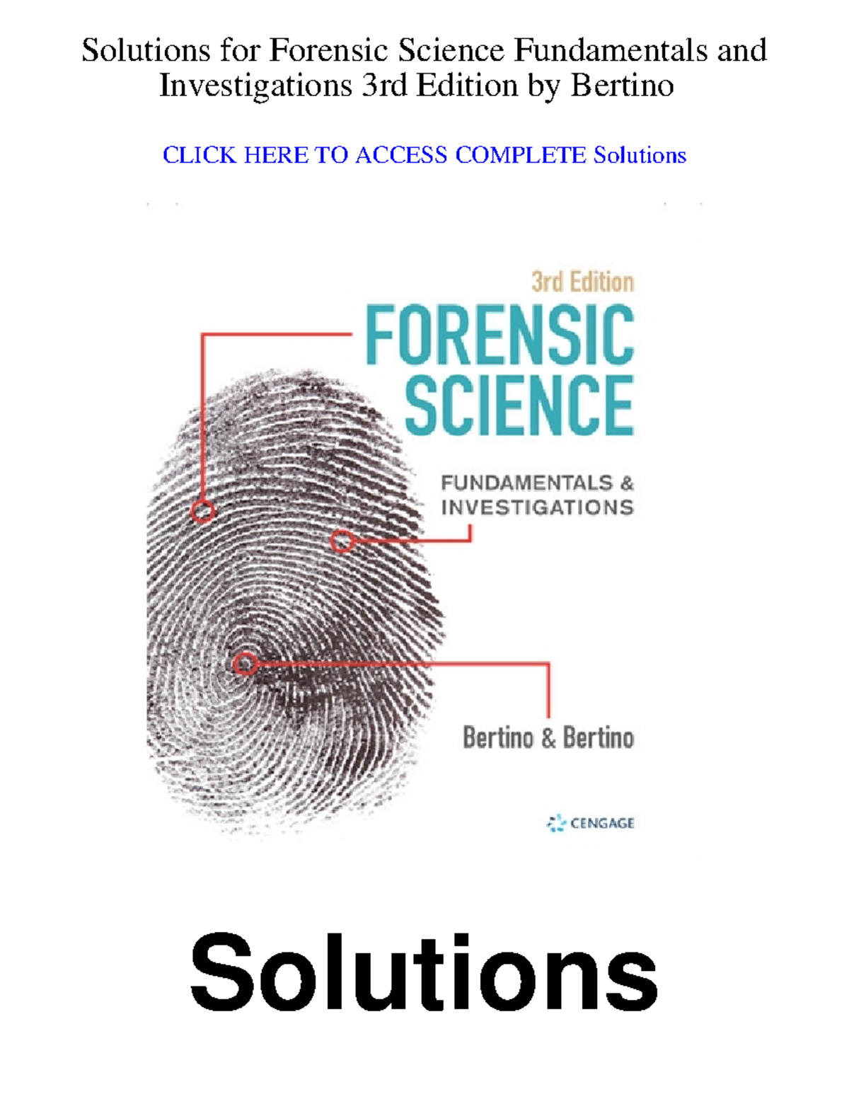 Forensic Science 3rd Ed. Ch 1: Observational Skills & Solutions - Studocu
