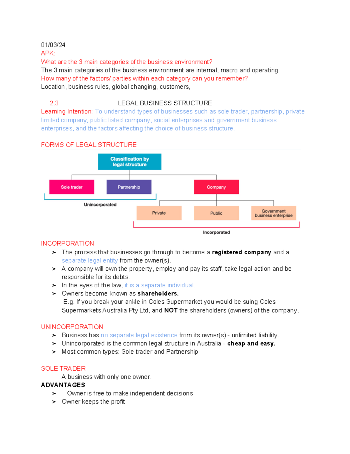 BUS 11 Final Exam Notes on Business Structures and Models - Studocu
