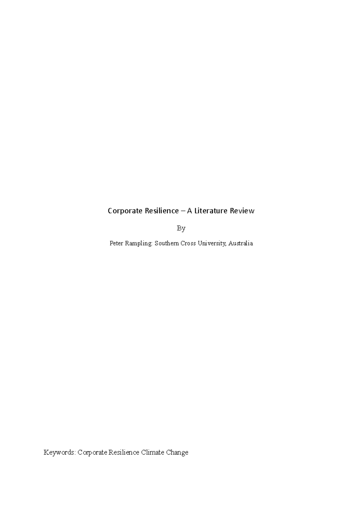 Corporate Resilience - ÁPPSSS - Corporate Resilience – A Literature ...