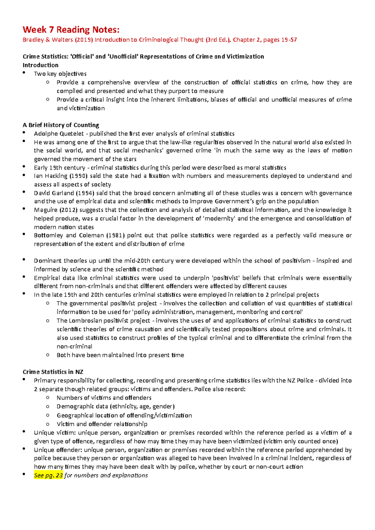 CRIM111 Week 7 Reading Notes on Chapter 2 - Week 7 Reading Notes ...