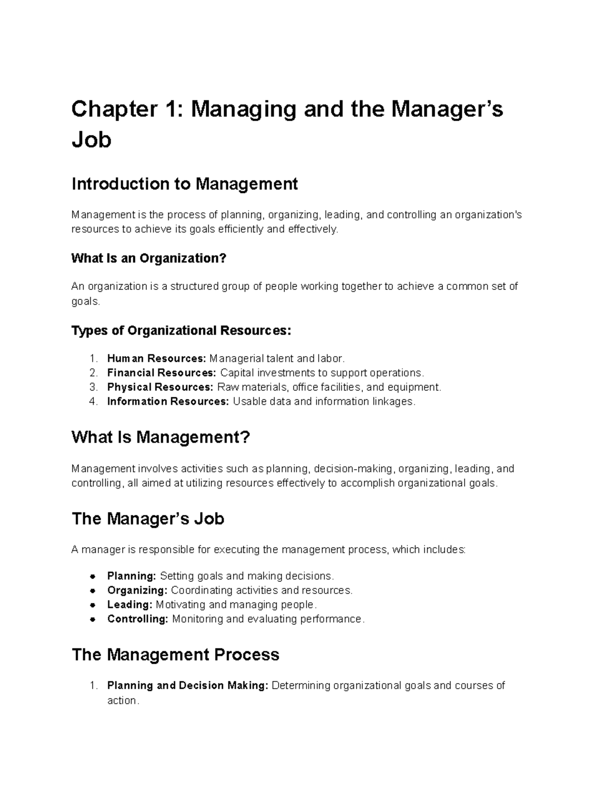 Mgt ch 1 2 - ch 1 and 2 organisational behavior and structure - Chapter ...
