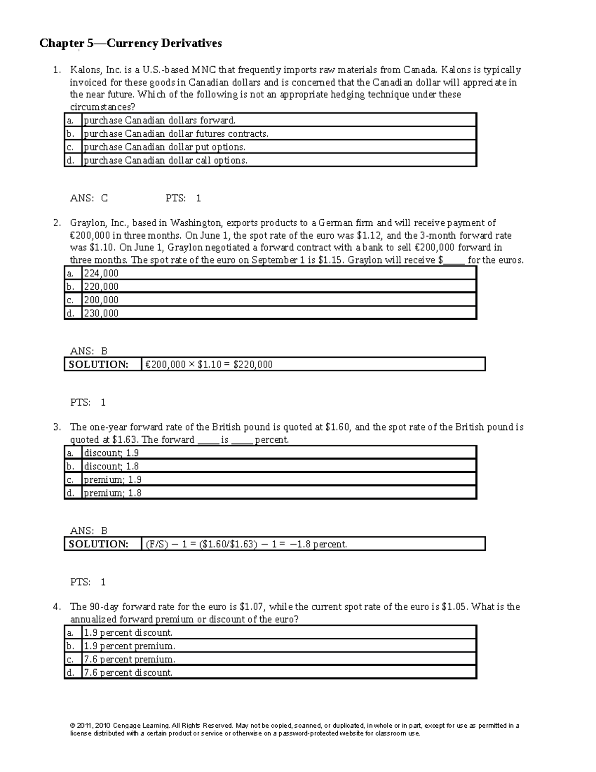 Currency Derivatives: IFM10e TB Chapter 5 Study Notes - Studocu