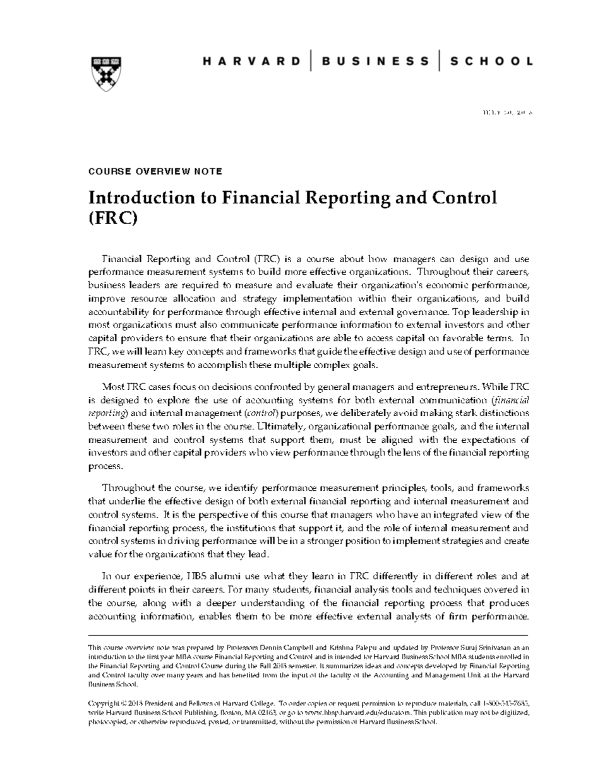 FRC Course Overview: Introduction to Financial Reporting & Control ...