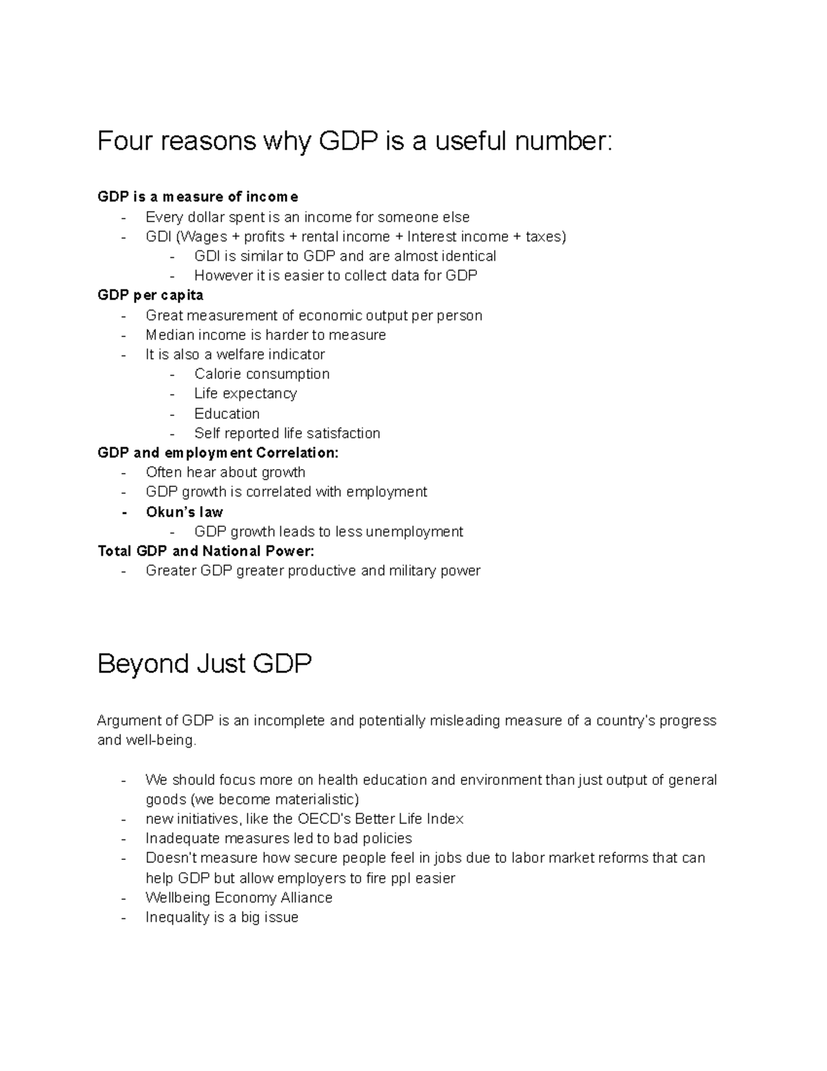 Macroeconomics Study Guide: Understanding GDP and Economic Indicators ...