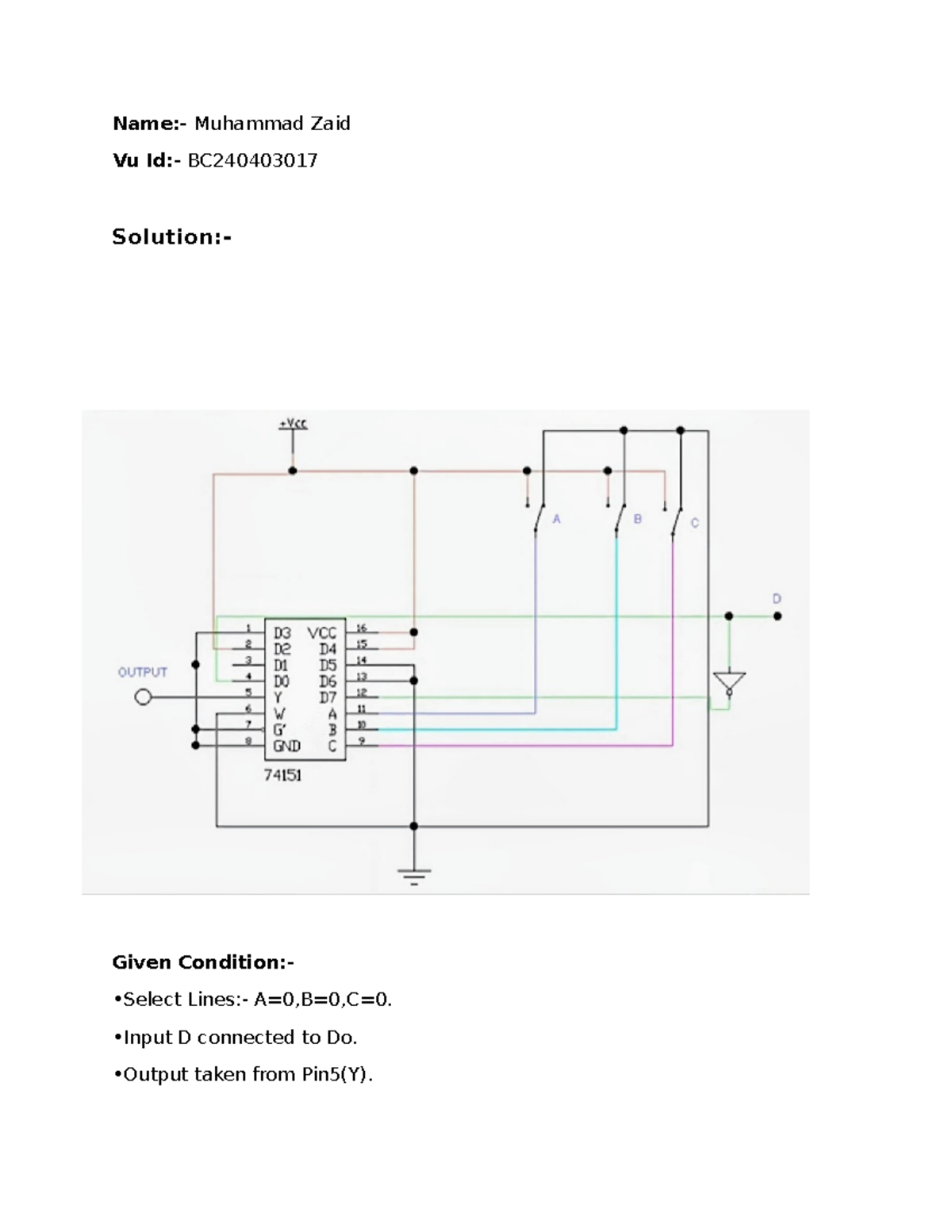 Cs302p Assignment 2 - B bdd eef - Digital Logic and Design - Name ...