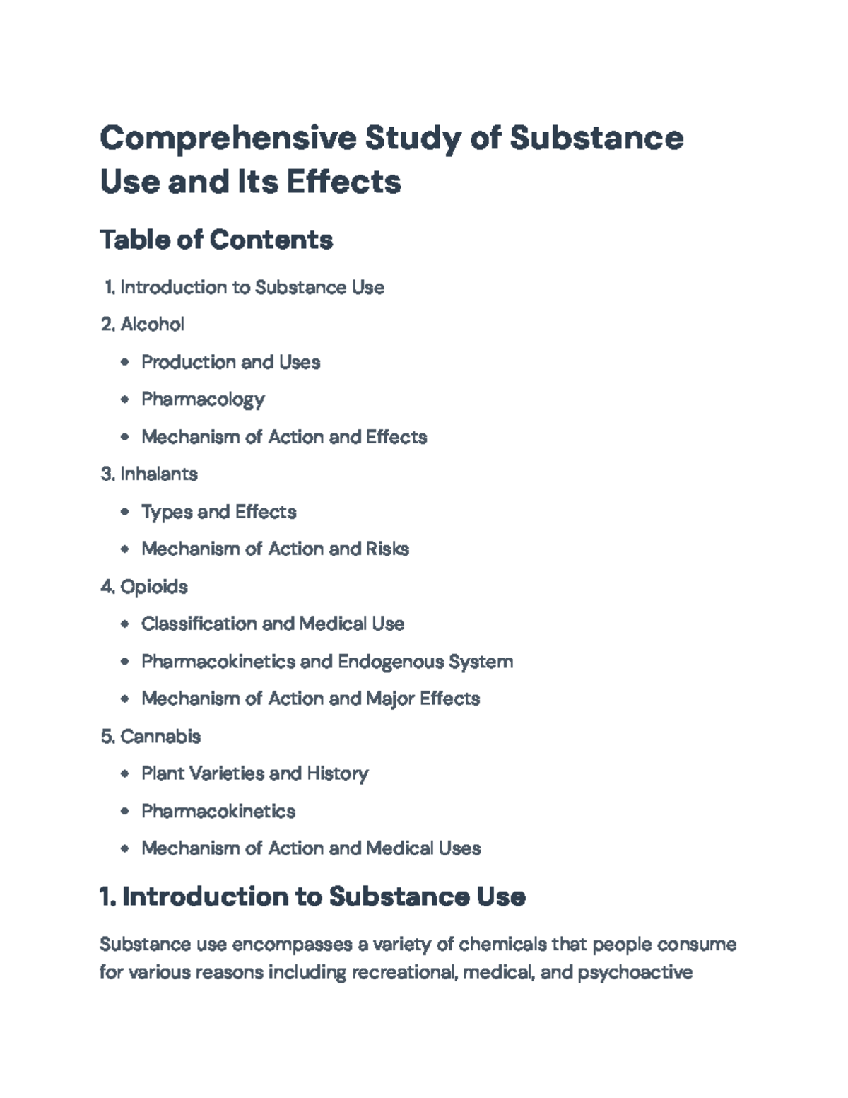 Comprehensive Overview of Substance Use and Its Effects - Comprehensive ...