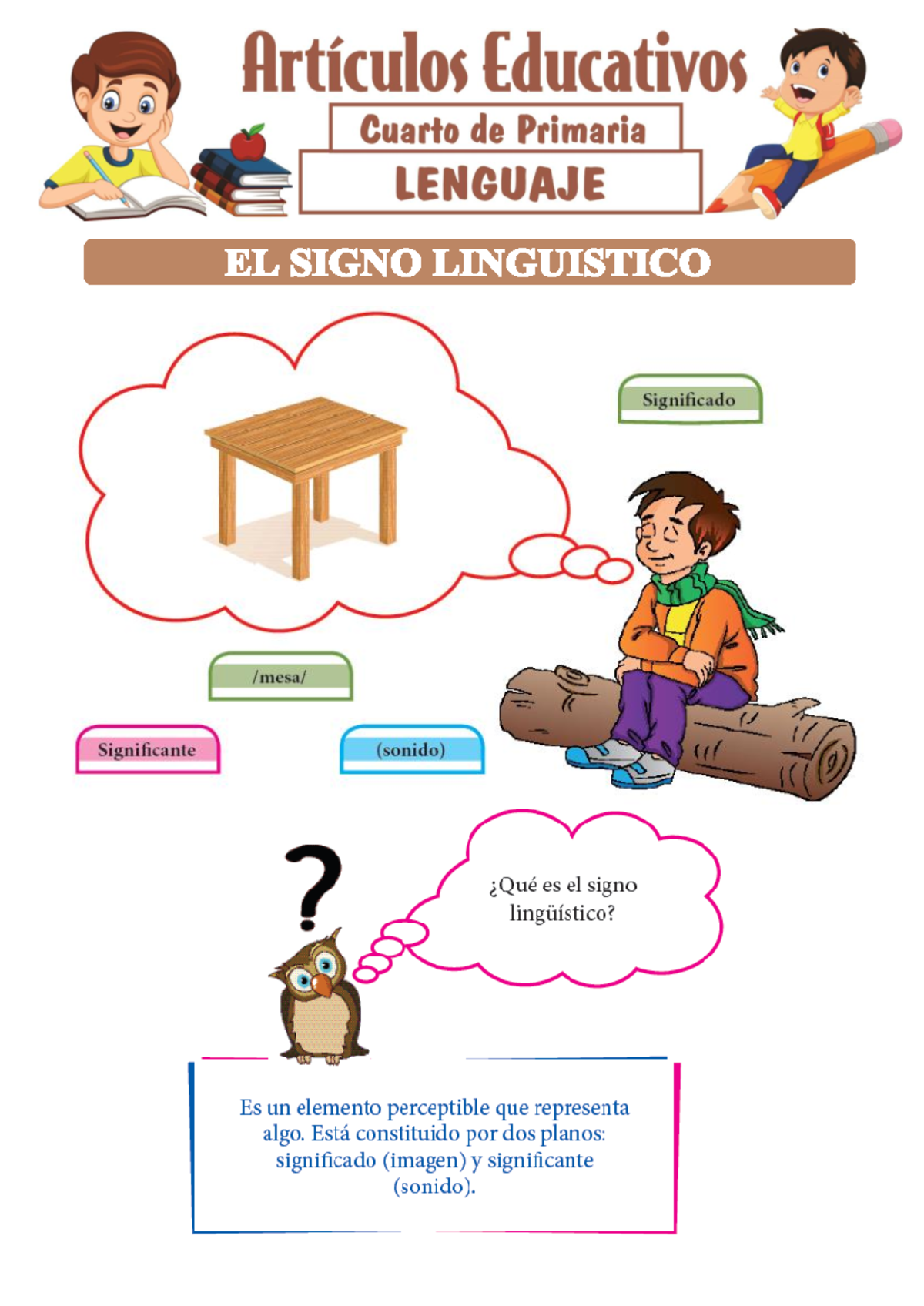 El Signo Lingüístico: Guía Didáctica para Cuarto de Primaria - Studocu
