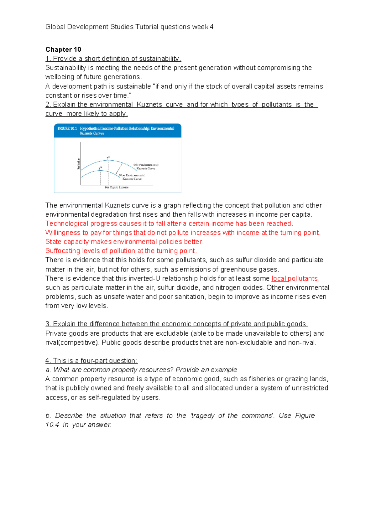 Global Development Studies (GDS 202) Week 4 Tutorial Questions Summary ...