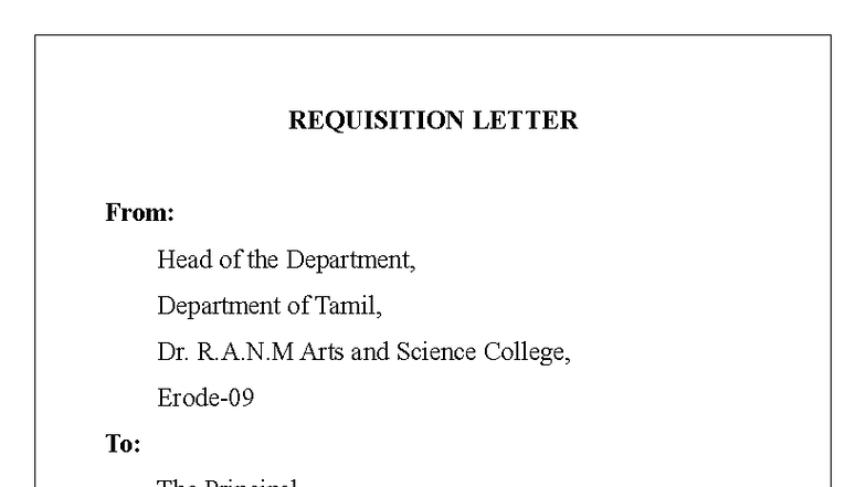 Requisition Letter for Quiz Competition Approval - Studocu
