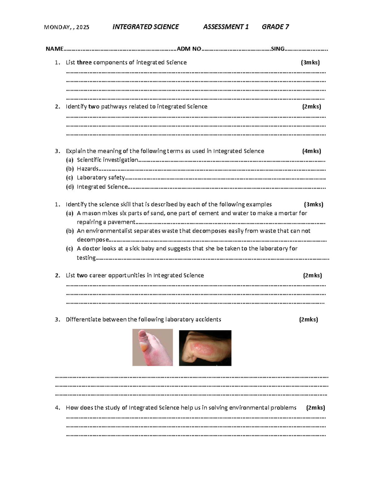 Assessment 1 - Integrated Science Questions & Answers (MATH 101) - Studocu