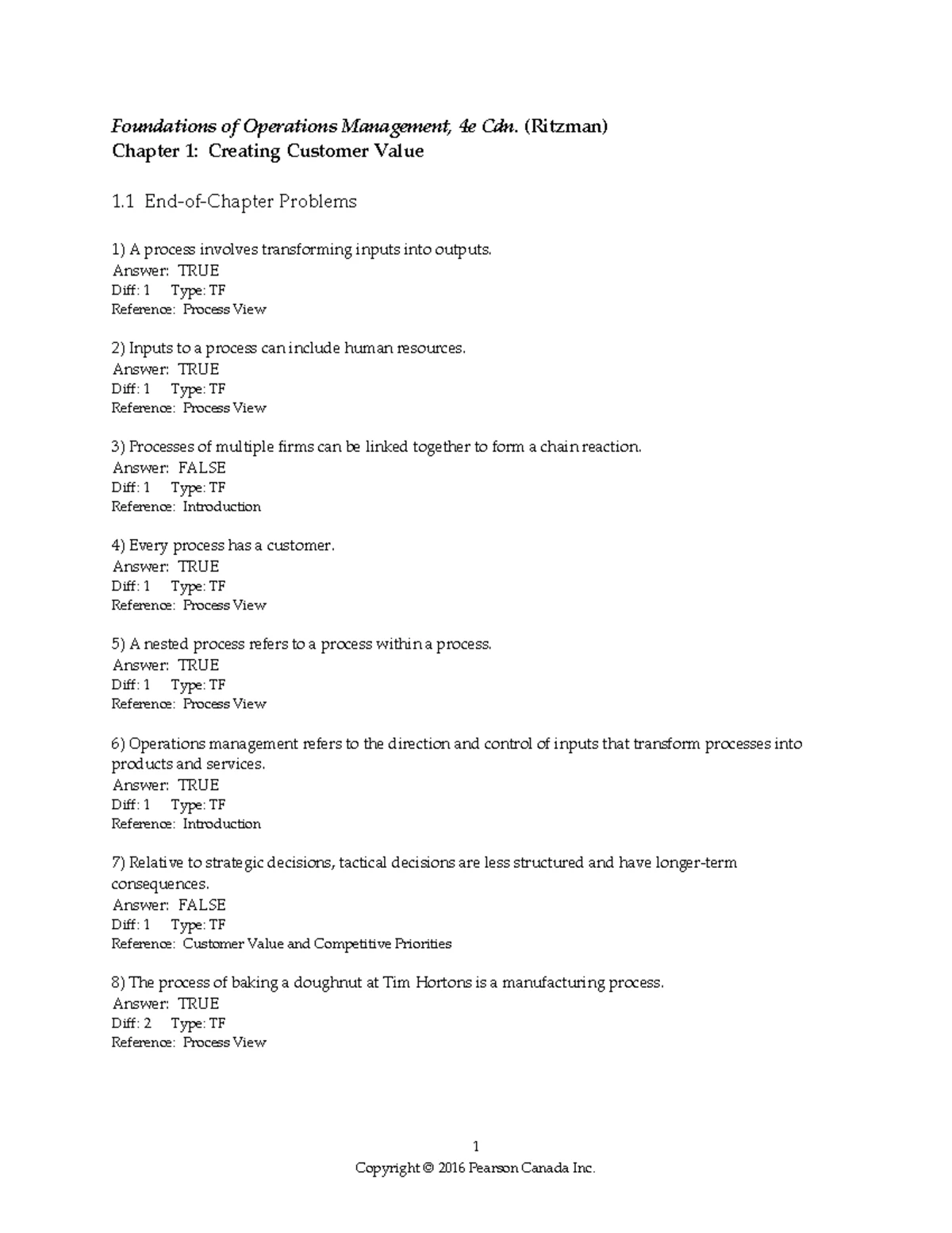 Chapter 11 - Foundations of Operations Management, 4e Cdn. (Ritzman ...