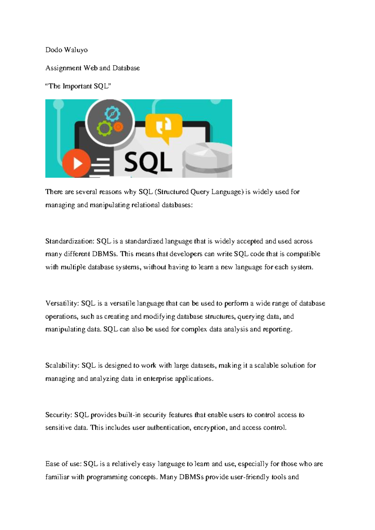 Web and Database (DB101): The Importance of SQL in Database Management ...