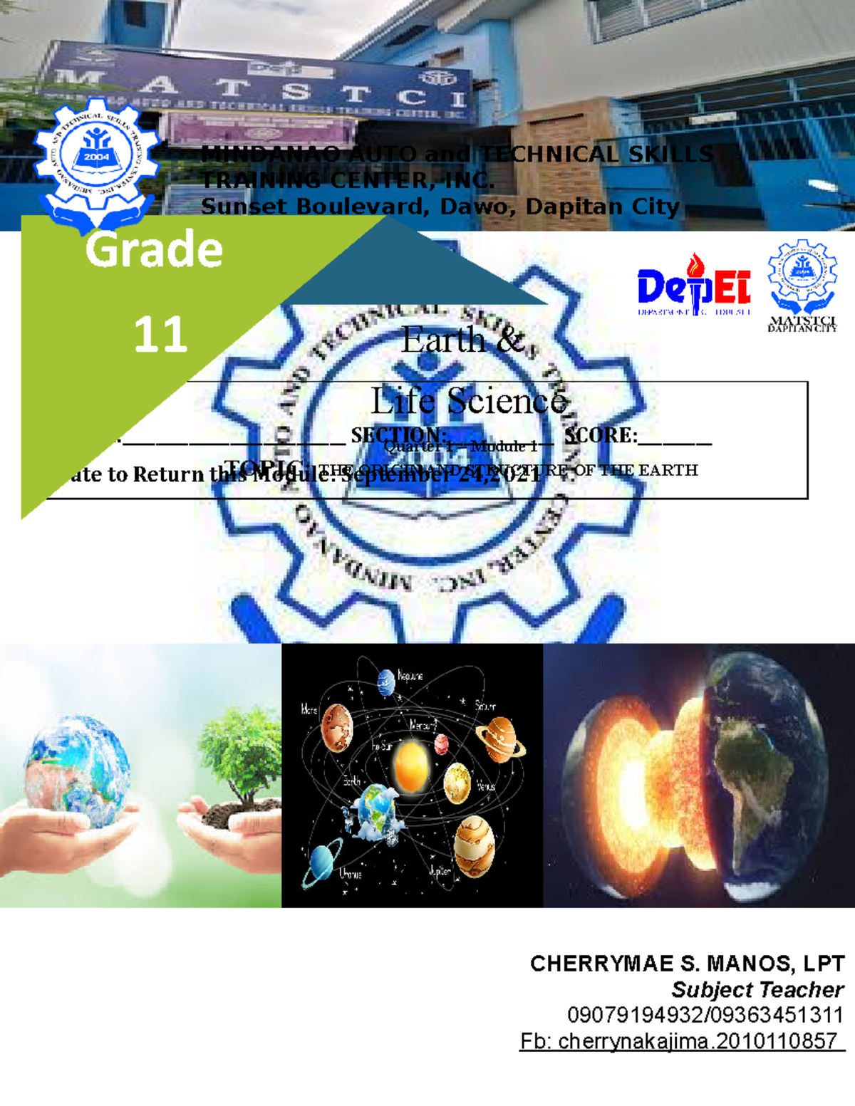 ELSci Q1-Module 1 - MODULE - NAME:___________________________ SECTION ...