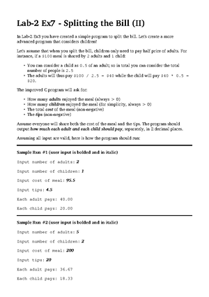 Lab01ex02 - Lab Ex - Lab-1 Ex2 - Typing Out a Simple Program As you ...