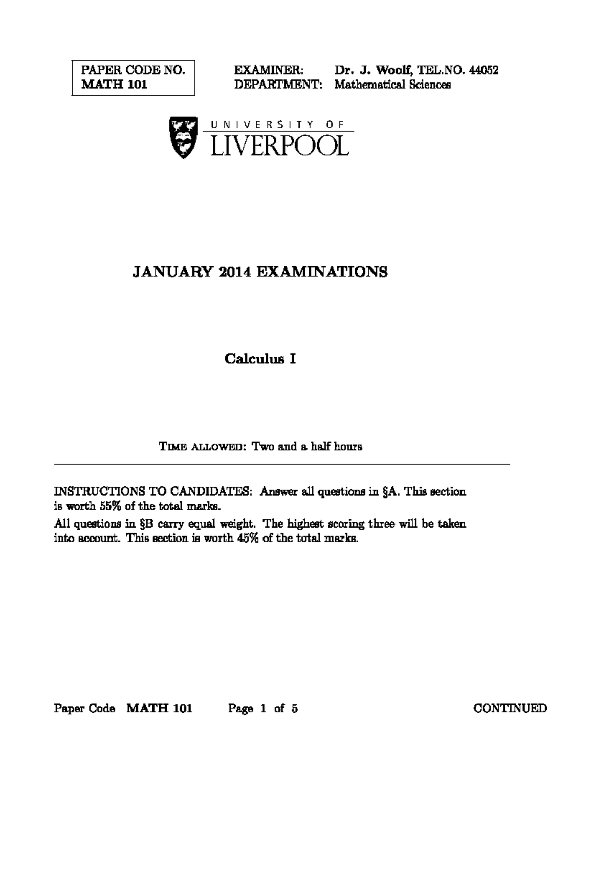 Exam Jan 2014: Questions & Answers Guide - Studocu