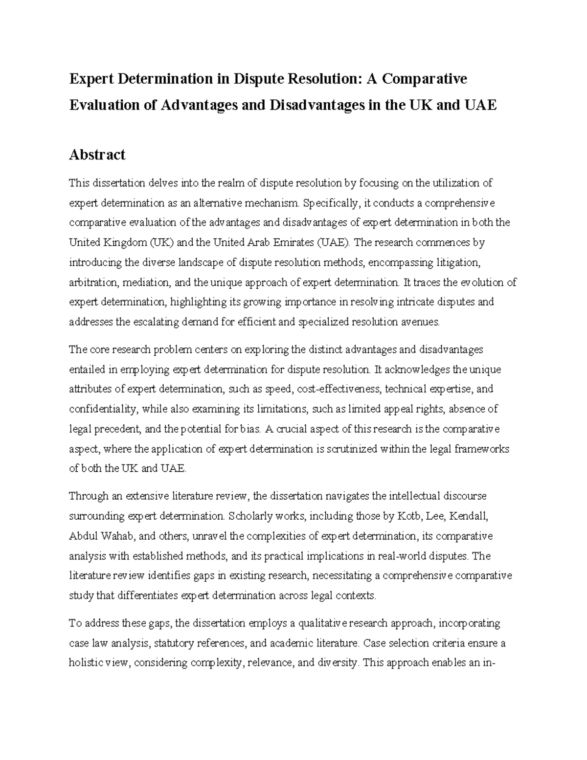 LLM Dissertation - Final: Comparative Study on Expert Determination in ...