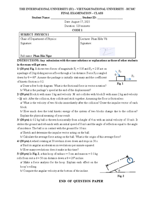 Physics 1 note from TDP - Note PHYSICS 1 BY LE DIEP PHI July 15, 2021 ...